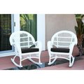 Propation W00209-R-2-FS017-CS White Wicker Rocker Chair with Black Cushion PR1081392